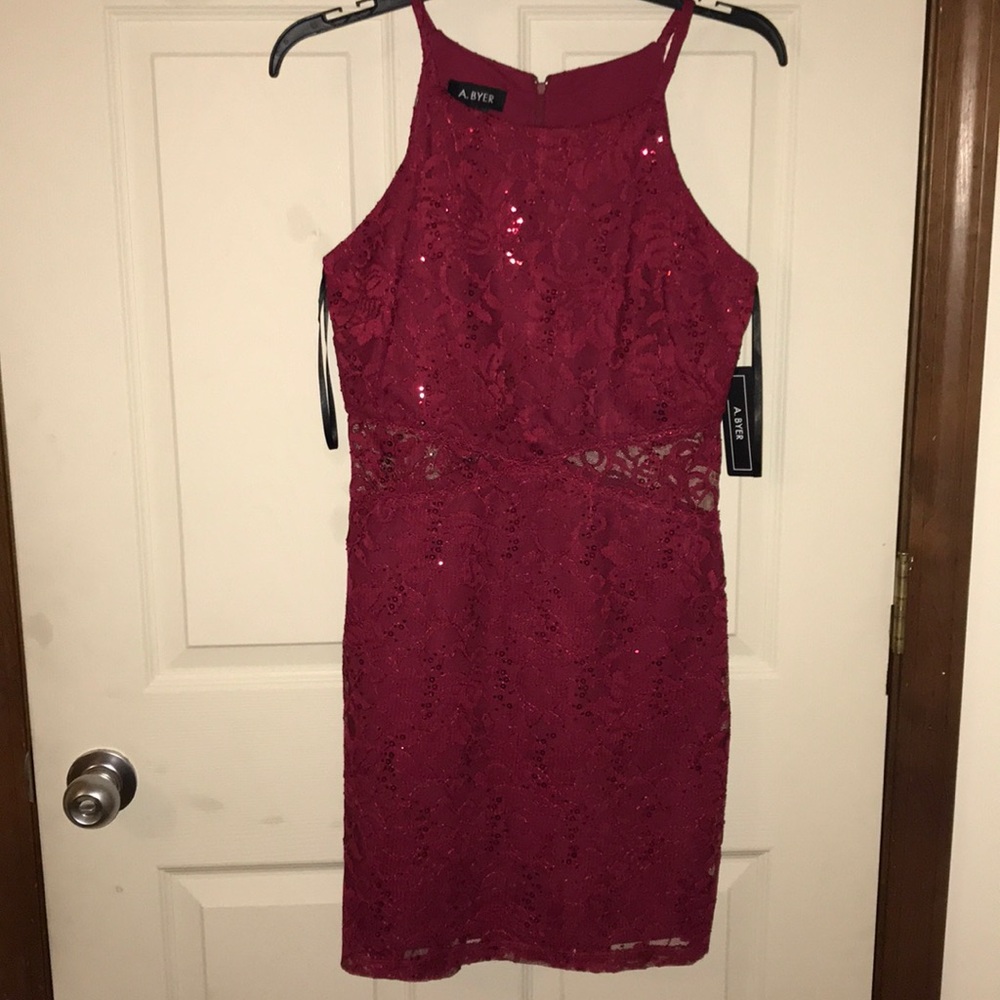 💝super SALE💝Sequin red dress with lace